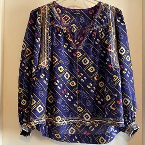 Excellent condition flowy silk Isabel Marant blouse with embroidered detail